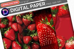 Strawberry Digital Paper Product Image 1