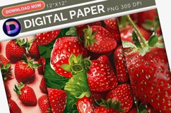 Strawberry Digital Paper Product Image 1