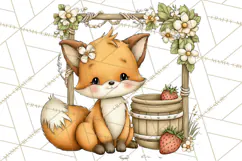 Strawberry Animals Clipart, Strawberry Houses Clip Art Png Product Image 2