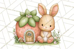 Strawberry Animals Clipart, Strawberry Houses Clip Art Png Product Image 5