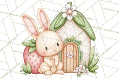 Strawberry Animals Clipart, Strawberry Houses Clip Art Png Product Image 2