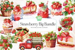 Strawberry Watercolor Sublimation Big Bundle Product Image 1