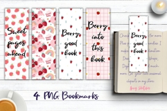 Cute Strawberry Bookmark Set Printable Fruity PNG Product Image 1
