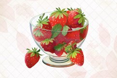 Strawberry Cake Watercolor Sublimation Clipart Product Image 3
