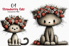 Strawberry Cats Png Clipart Product Image 1