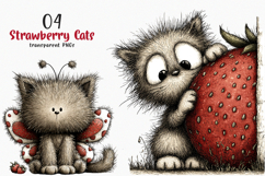 Strawberry Cats Png Clipart Product Image 1