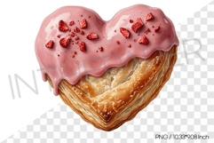 Strawberry chocolate heart pastry PNG Clipart Bread Dessert Product Image 1