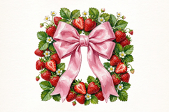 Strawberry Coquette Bow PNG Product Image 2