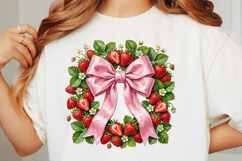 Strawberry Coquette Bow PNG Product Image 1