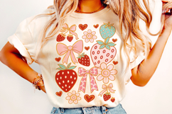 Boho Strawberry Coquette PNG, Preppy Strawberries, Summer Product Image 2