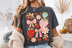 Boho Strawberry Coquette PNG, Preppy Strawberries, Summer Product Image 3