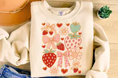 Boho Strawberry Coquette PNG, Preppy Strawberries, Summer Product Image 4