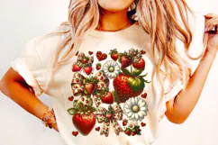 Strawberry Coquette Bow PNG, Strawberry Bow PNG, Summer PNG Product Image 1