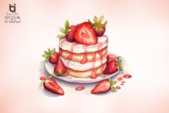 Strawberry Desserts watercolor Sublimation Bundle Product Image 2
