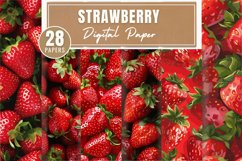 Strawberry Digital Paper Bundle Product Image 1