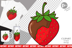 Chocolate Dipped Strawberry Clipart Product Image 1