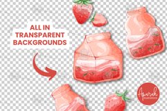 Strawberry Flavor Watercolor Beverages Clipart Sublimation Product Image 3