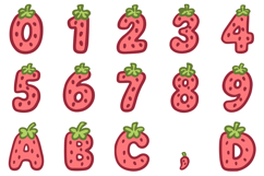 Strawberry Fruit Alphabet Lettering Font Berry ABC SVG PNG Product Image 2