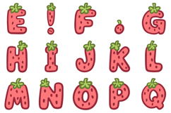 Strawberry Fruit Alphabet Lettering Font Berry ABC SVG PNG Product Image 3