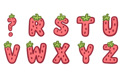 Strawberry Fruit Alphabet Lettering Font Berry ABC SVG PNG Product Image 4