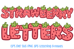 Strawberry Fruit Alphabet Lettering Font Berry ABC SVG PNG by Squeeb Creative