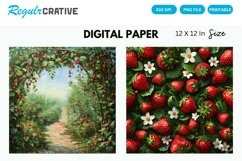 Strawberry Garden Seamless Digital Paper Product Image 1