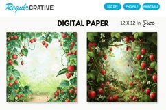 Strawberry Garden Seamless Digital Paper Product Image 1