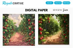 Strawberry Garden Seamless Digital Paper Product Image 1