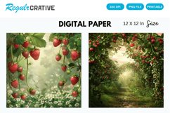 Strawberry Garden Seamless Digital Paper Product Image 1