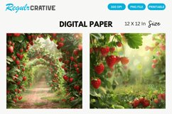 Strawberry Garden Seamless Digital Paper Product Image 1