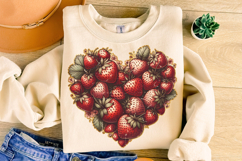 Strawberry Heart PNG, Summer PNG, Summer Fruits PNG, Heart Product Image 3