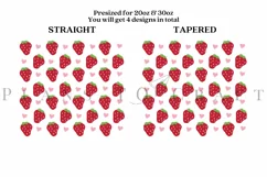 strawberry heart skinny tumbler sublimation design for 20oz and 30oz skinny tumbler sublimation wrap