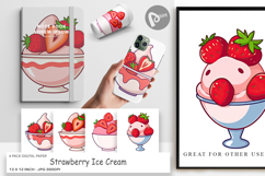 Digital Paper Strawberry Scoop Product Image 1