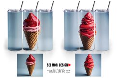 Strawberry Ice Cream | Tumbler Sublimation Wrap Product Image 2