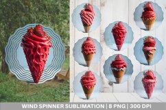 Strawberry Ice Cream Wind Spinner | Sublimation Spinner Desi Product Image 1
