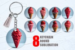 Strawberry Ice Cream Keychain | Keyring Product Image 1