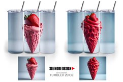 Strawberry Ice Cream | Tumbler Sublimation Wrap Product Image 3