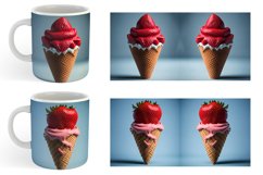 Strawberry Ice Cream | Mug sublimation design Product Image 4