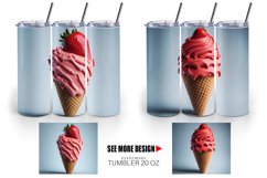 Strawberry Ice Cream | Tumbler Sublimation Wrap Product Image 5