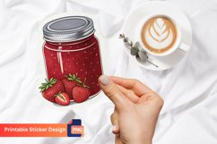 Strawberry Jam Sticker, Red Fruit Sticker, Kitchen Decor Art Product Image 1