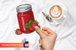 Strawberry Jam Sticker, Red Fruit Sticker, Kitchen Decor Art Product Image 1