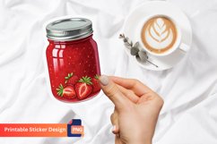 Strawberry Jam Sticker, Red Fruit Sticker, Kitchen Decor Art Product Image 1