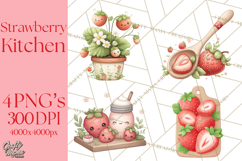 Strawberry Clipart, Kitchen Objects with Strawberries Png Product Image 1