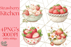 Strawberry Clipart, Kitchen Objects with Strawberries Png Product Image 1
