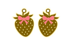 Strawberry with Bow Earrings - Laser Cut SVG Template Product Image 2