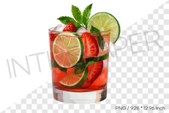 Strawberry Lime Mojito PNG Clipart Drink Beverage Illust Product Image 1
