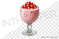 Strawberry Milk PNG Clipart Drink Beverage Watercolor Illust Product Image 1