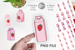 Strawberry Milk Carton Sticker Product Image 1