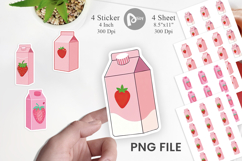Strawberry Milk Carton Sticker Product Image 1