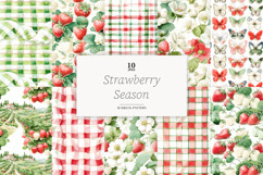 GlamArtZhanna, Strawberry paper, Strawberry pattern, Strawberries paper, Strawberries pattern, berries background, Summer paper, Summer pattern, Summer background, Farm digital paper, Farm pattern, Farm background, gingham paper, gingham pattern